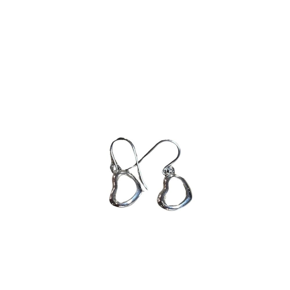971 Silver Heart Earrings - Picture 2 of 2